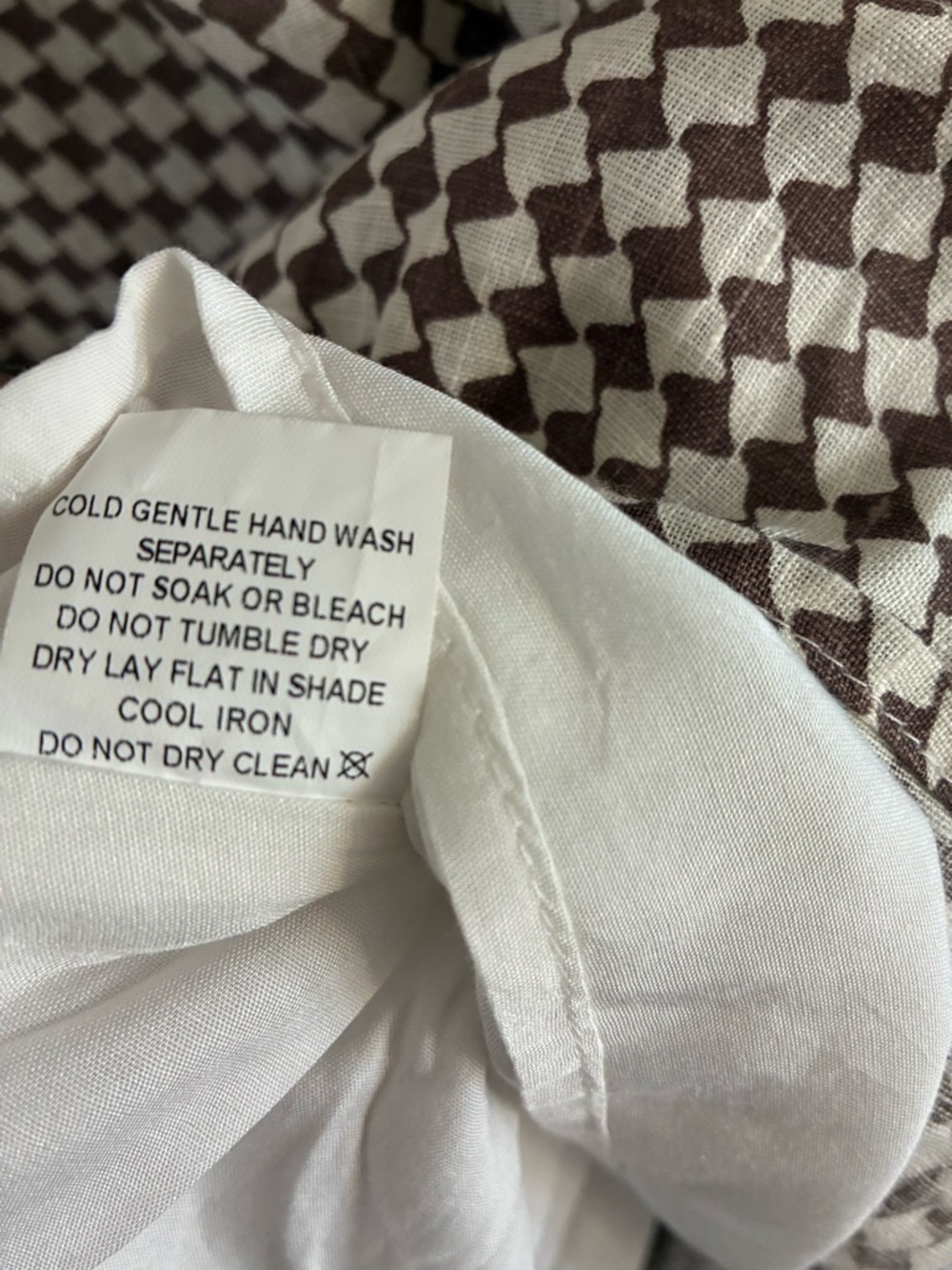 DISSH Strapless Maxi Dress Size 10 Linen Chocolate Geo Bias Cut - Picture 6 of 6